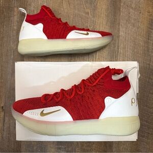 Nike KD 11 XI ID Nike By You NBY Red White Gold Glow